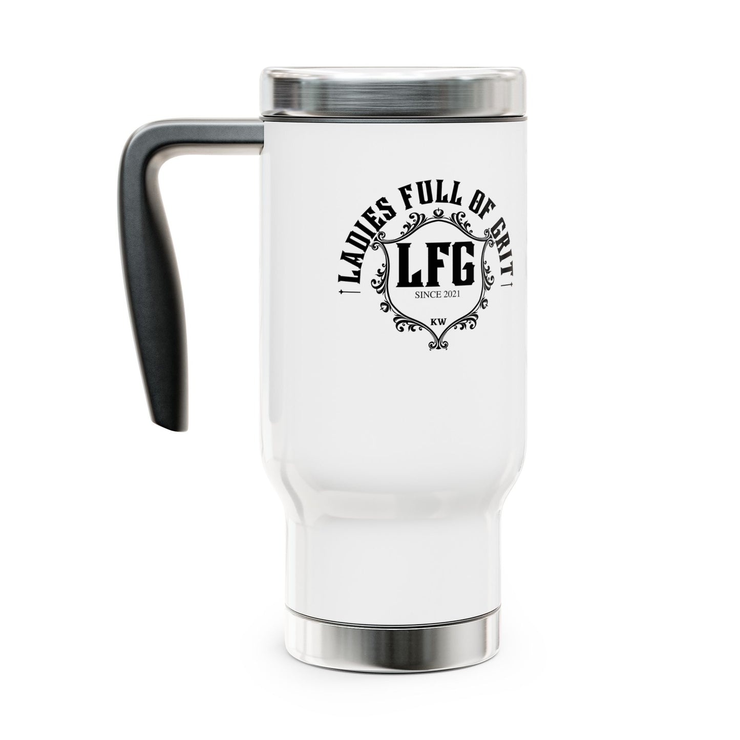 Stainless Steel Travel Mug with Handle, 14oz